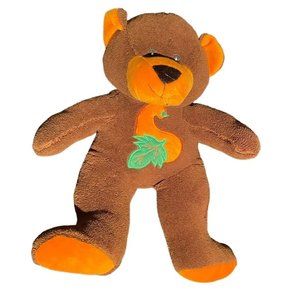 GOOD STUFF Teddy Bear Plush Autumn Gourd & Fall Leaf On Tummy Stuffed Animal